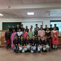 Student club gathering — group photo in the classroom