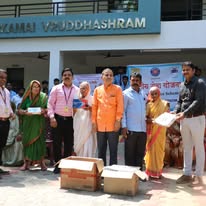 Distribution of essentials at the Vruddhashram