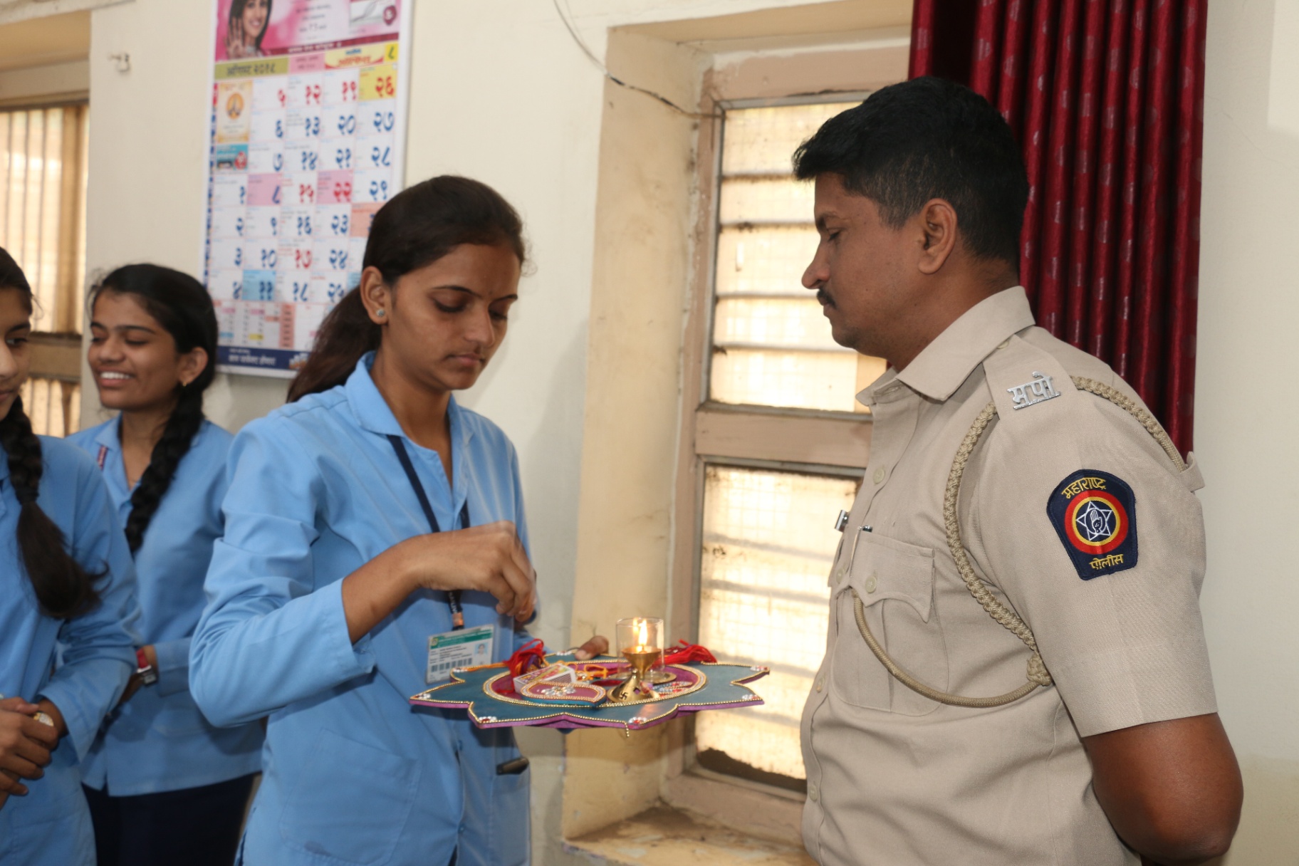 Visit to Kopargaon Police Station — aarti for the officers